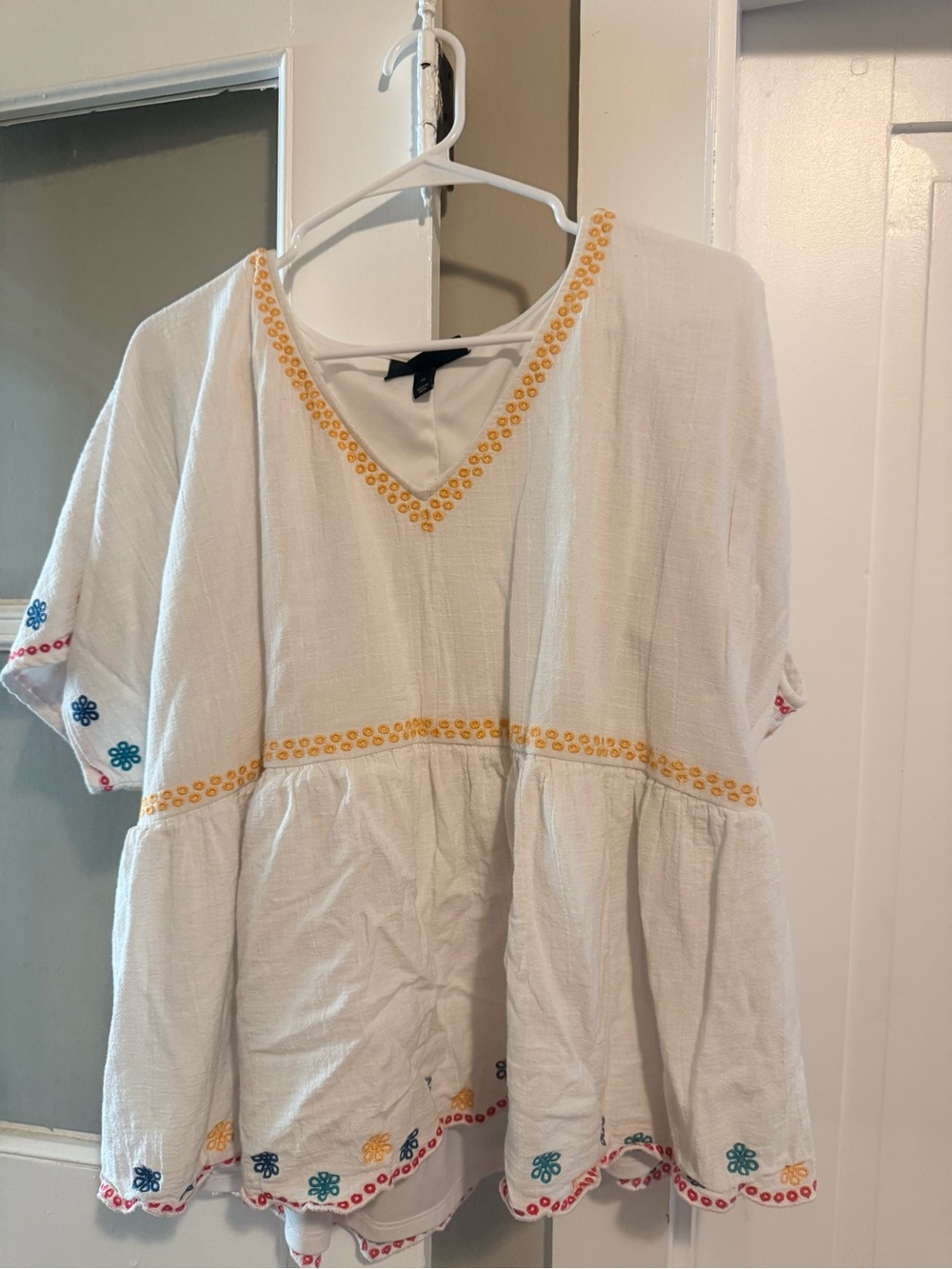 Lane Bryant White Top with Black Label